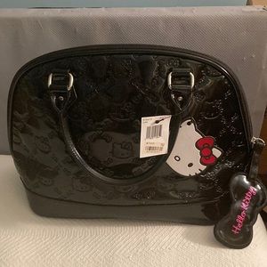 Hello Kitty Embossed Tote Dome Bag, Black, Loungefly